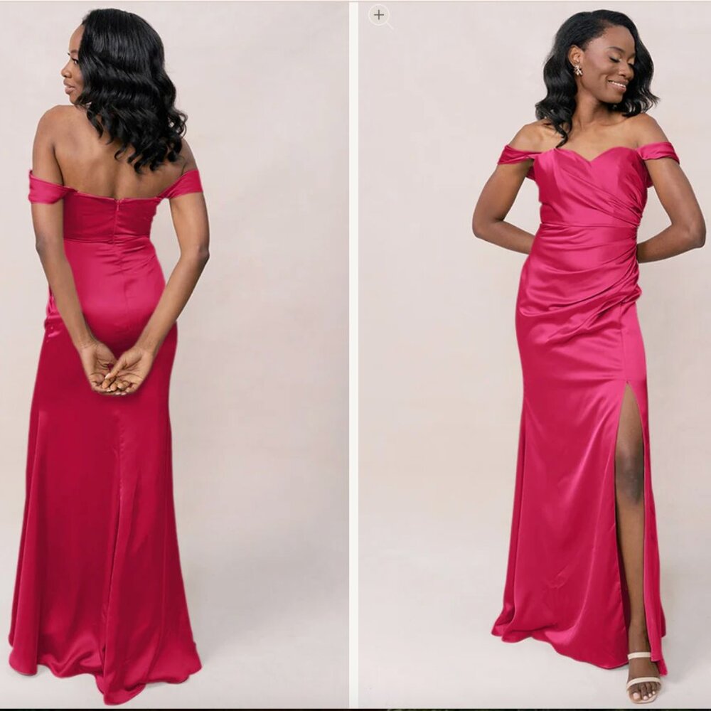 Revelry Ariel Convertible Satin Dress in Hot Pink, size 10, NWT